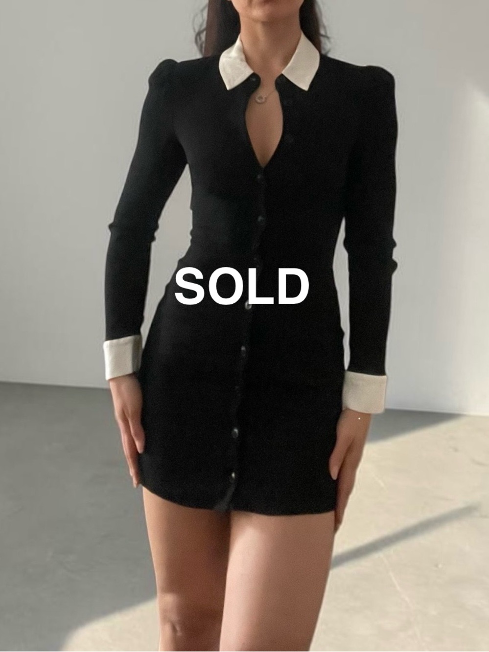 Black Button-down Shirt Dress